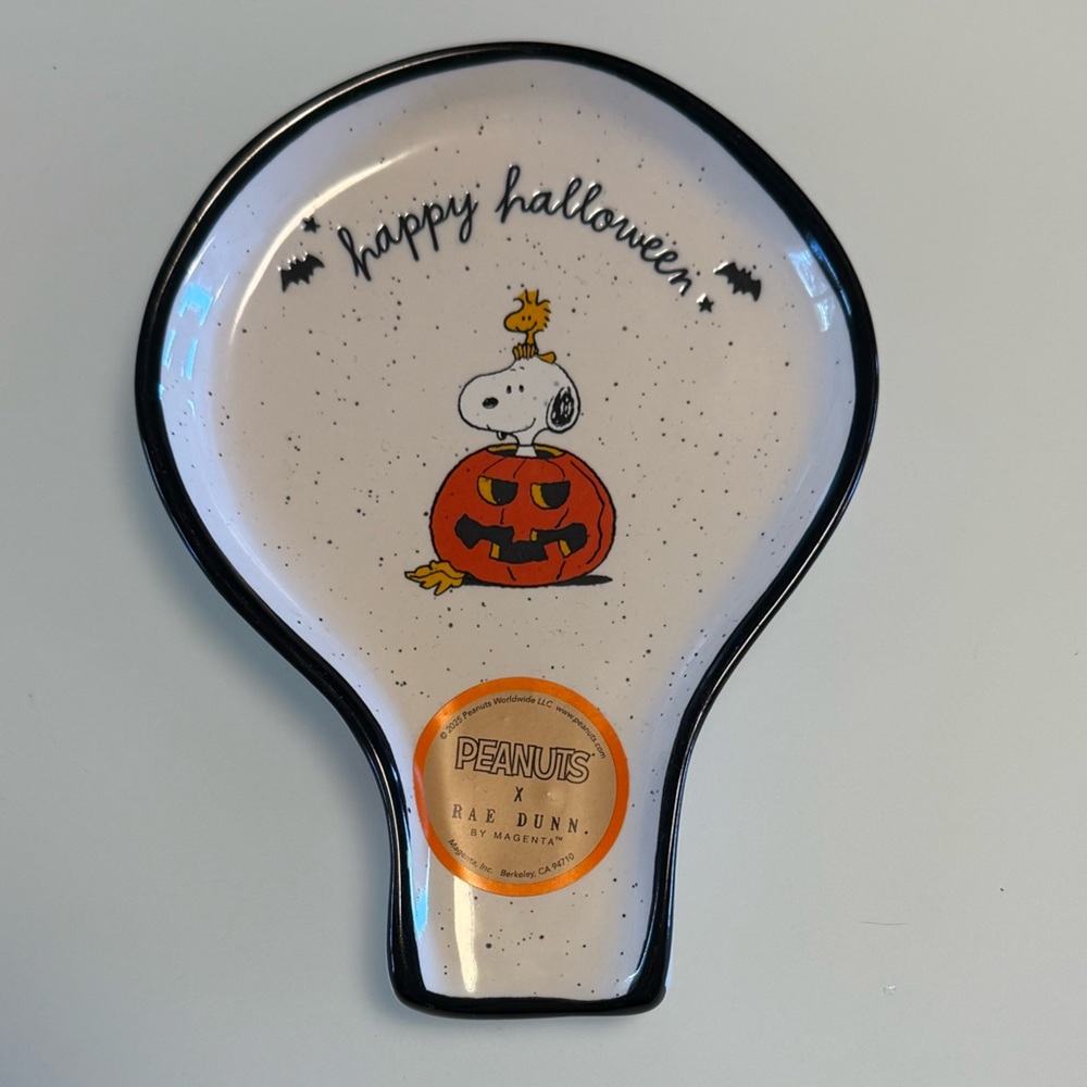 🎃 Rae Dunn x Peanuts Snoopy ‘Happy Halloween’ Spoon Rest NWT